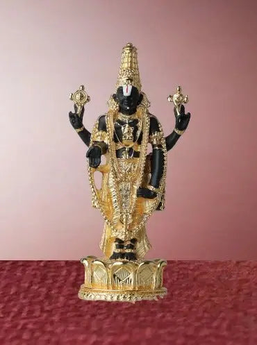 Gold Plated Lord Tirupati Balaji Idol – 395g, Size 4.5*1.5*1.25 inches, with Decorative Box – Perfect for Home Decor and Gifting Attractive Sister