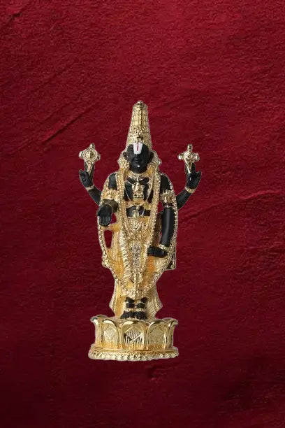 Gold Plated Lord Tirupati Balaji Idol – 395g, Size 4.5*1.5*1.25 inches, with Decorative Box – Perfect for Home Decor and Gifting Attractive Sister