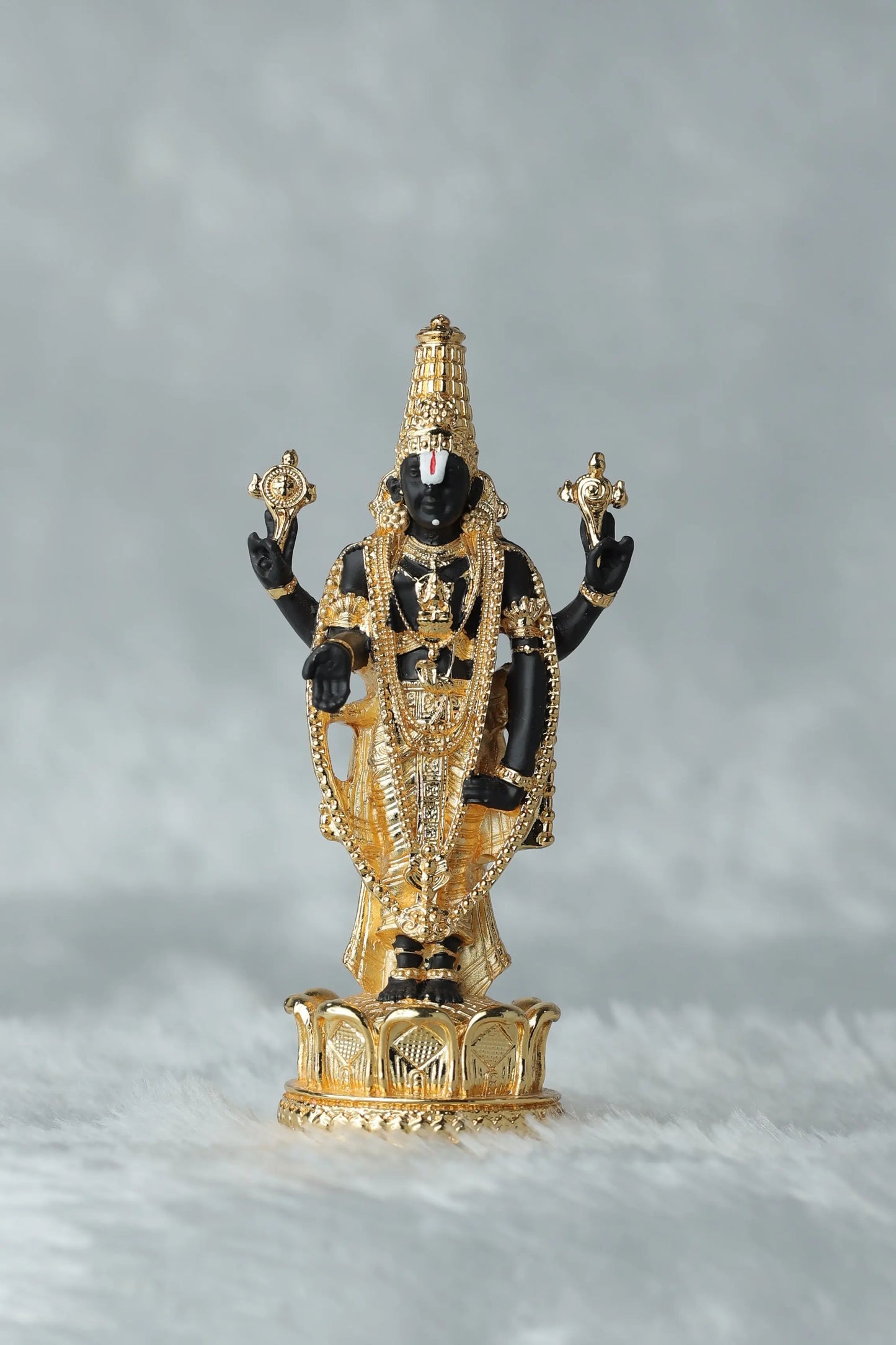 Gold Plated Lord Tirupati Balaji Idol – 395g, Size 4.5*1.5*1.25 inches, with Decorative Box – Perfect for Home Decor and Gifting Attractive Sister