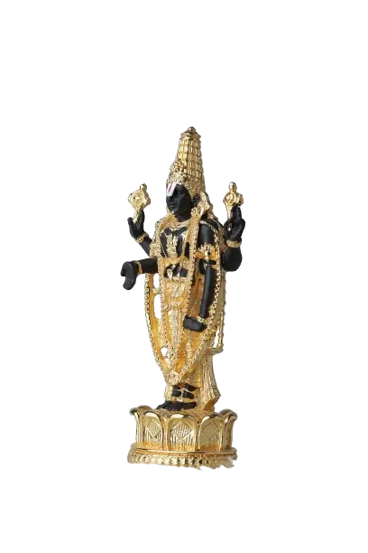 Gold Plated Lord Tirupati Balaji Idol – 395g, Size 4.5*1.5*1.25 inches, with Decorative Box – Perfect for Home Decor and Gifting Attractive Sister