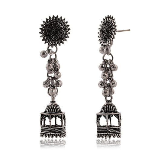 Women’s Indian Bollywood Stylish AZ838-OXidised Drop Dangles Earrings Traditional Ethnic Jhumka/Jhumki Earrings for Women Attractive Sister