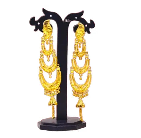 Attractive Sister 22K Gold Plated Multi Layer Earrings / 22K Indian Wedding/ Handcrafted jewelry Attractive Sister