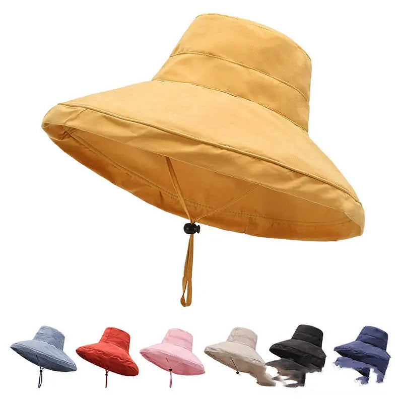 Women's Oversized Brim Shade New Peach Skin Bucket Hat CJ