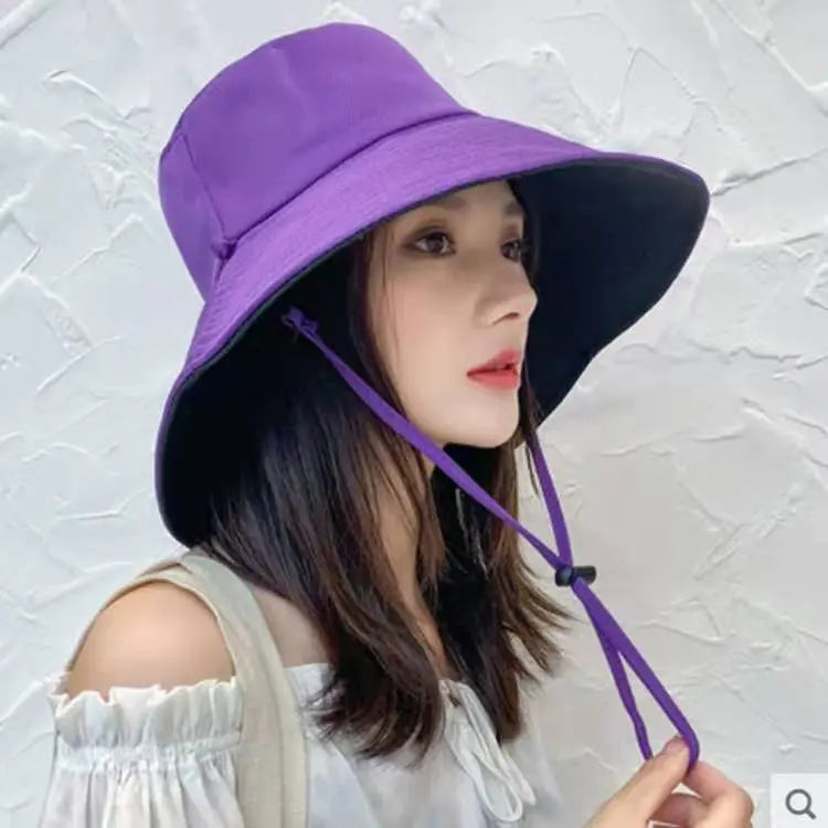 Reversible Comfortable Breathable Big Brim Sun Hat CJ