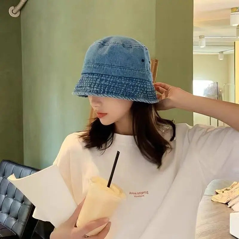 Denim Minimalist Style Jean Fisherman Hat Women CJ