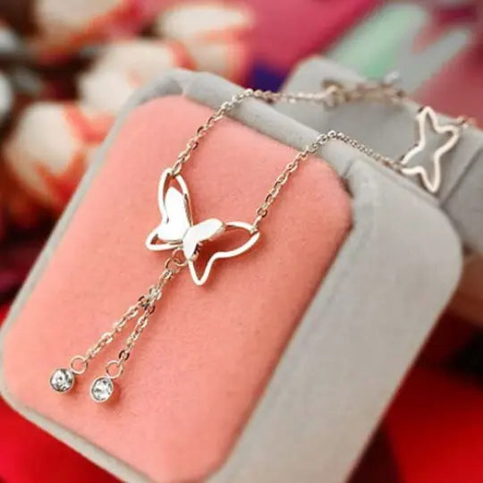 Elegant Butterfly Silver / Gold Woman Anklet , Boho design anklet Attractive Sister