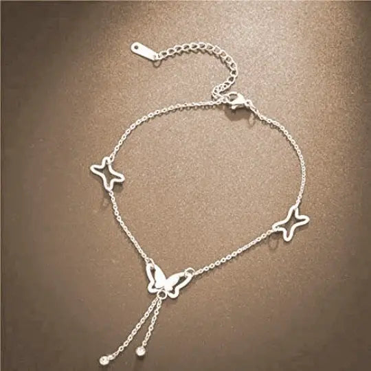 Elegant Butterfly Silver / Gold Woman Anklet , Boho design anklet Attractive Sister