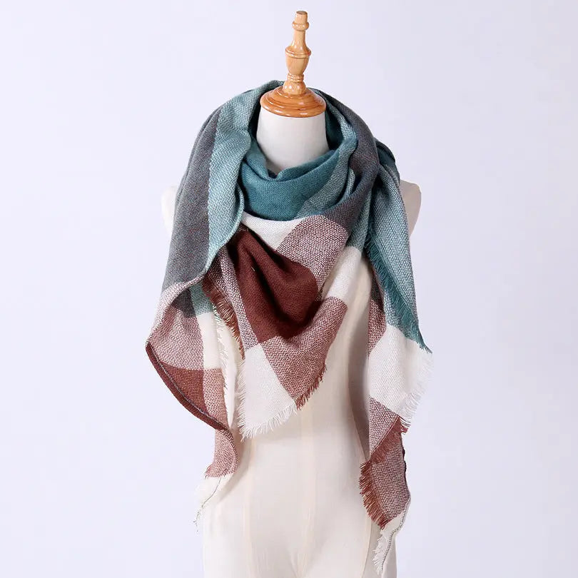 esign Women Triangles Scarf Long Scarves Shawl Autumn Winter CJ