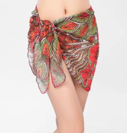 Digitally Printed Beach Chiffon Scarf Skirt CJ