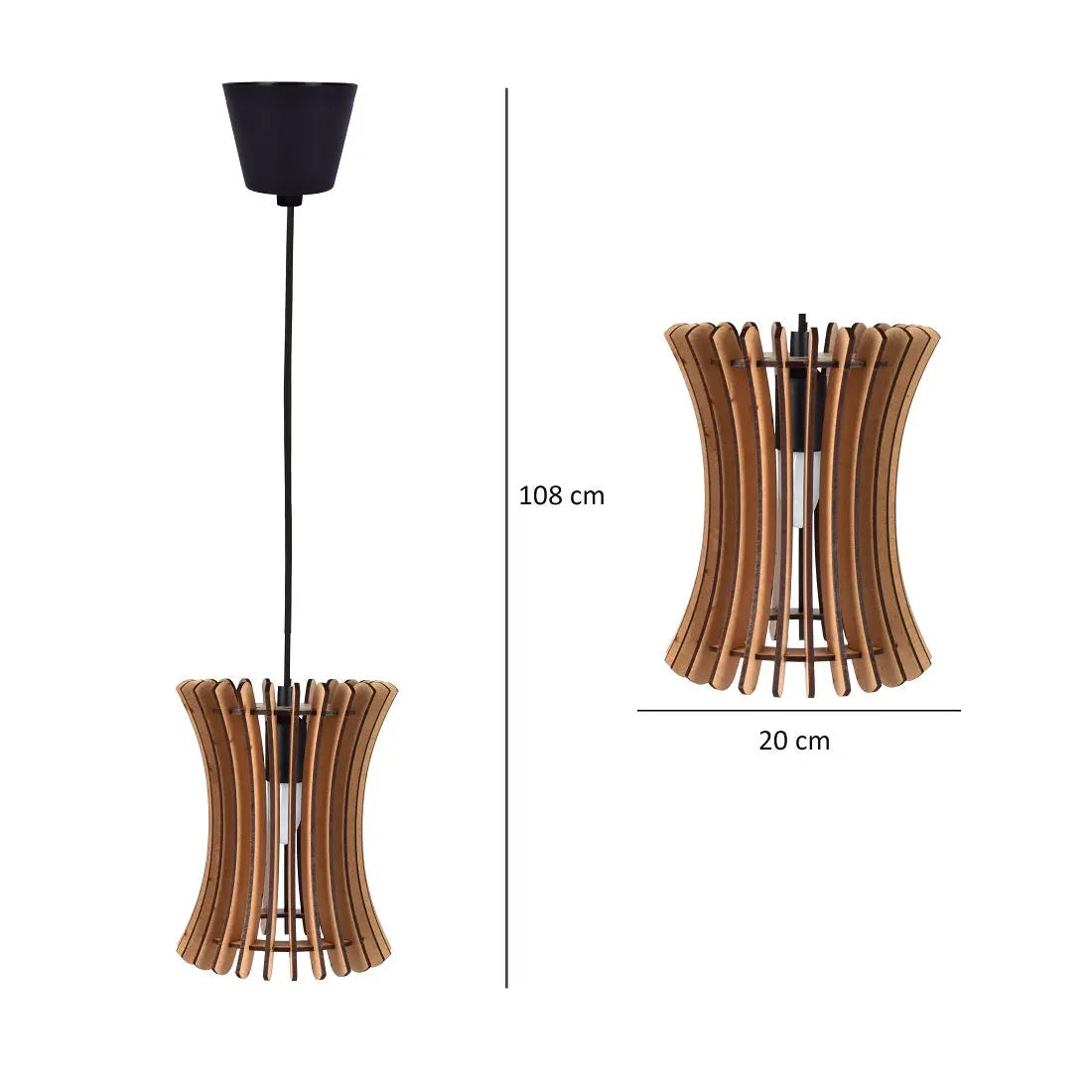 Handcrafted Rattan Hanging Lamp – Boho Cane Pendant Light for Living Room & Home Decor (108 cm or 20 cm) Attractive Sister