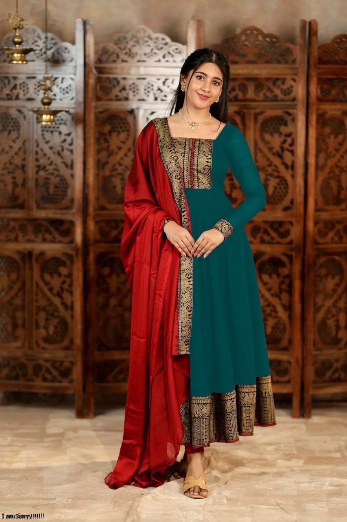 Vichitra Silk Embroidered Kurti Set with Jacquard Lace Dupatta for Weddings/Silk Long Sleeve Kurti /At Low Price/Festive Wear/ RE