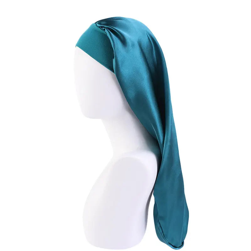 Women's Elastic Wide-brimmed Satin Long Tube Nightcap CJ