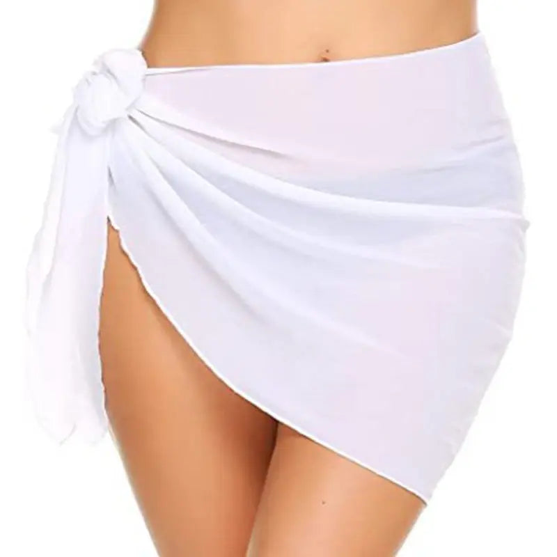 Women's Short Sarong Tulle Chiffon Blouse Swimsuit Blouse Triangle Scarf CJ