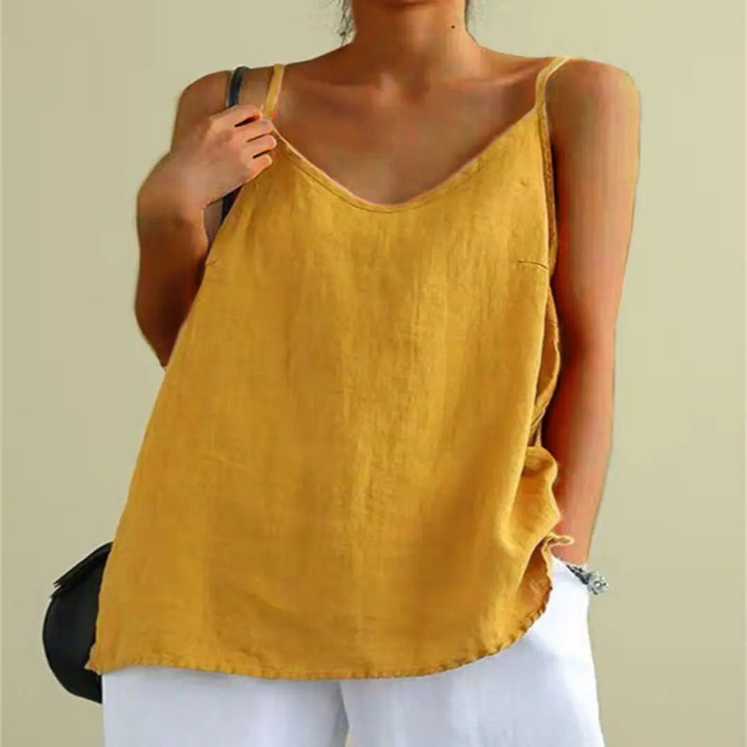 Cotton Linen Sleeveless Vest Women's Summer New Loose Cotton Linen Inner Match Sleeveless Versatile Bottoming Top CJ