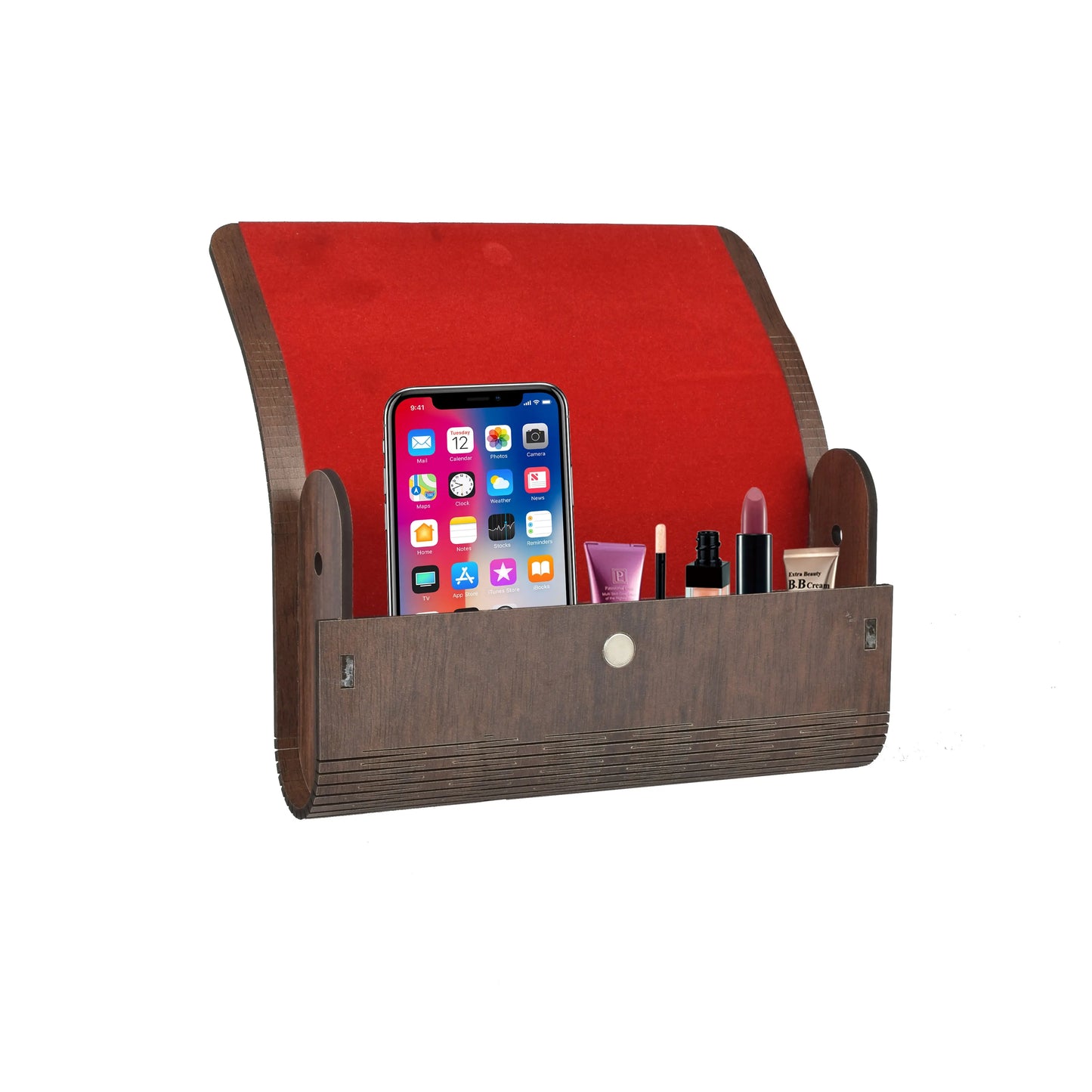 Women's Wooden Clutch Purse with Apple Inlay Attractive Sister