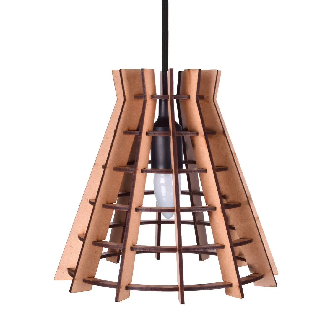 Handcrafted Wooden Pendant Lamp – Rustic Wooden Ceiling Light for Home Décor, Dining Room, and Living Space (Chandelier Style) Attractive Sister
