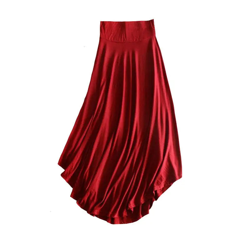 Women's Fashion Simple Solid Color Irregular Skirt CJ