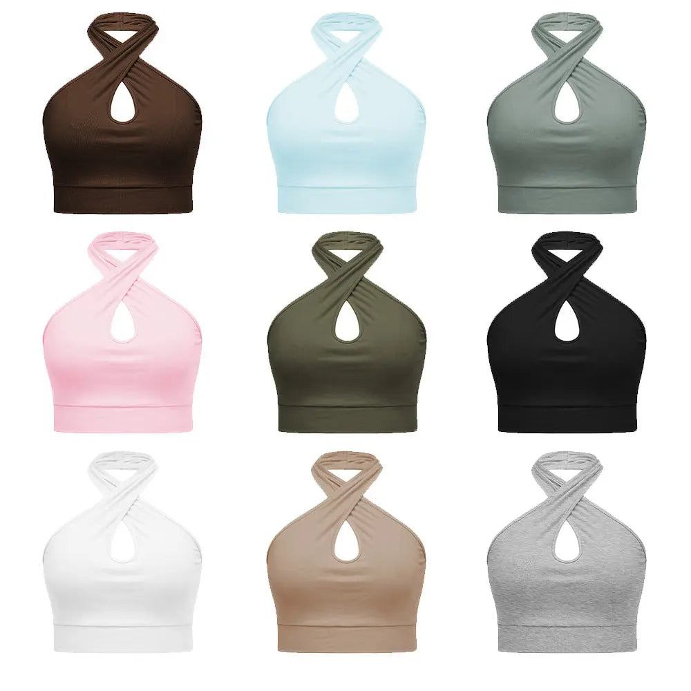 Women's Halter Backless Knitted Vest Top CJ