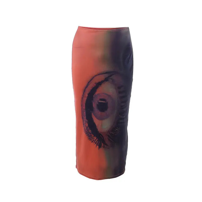 High Waist Sheath Fashion Printed Casual Skirt CJ