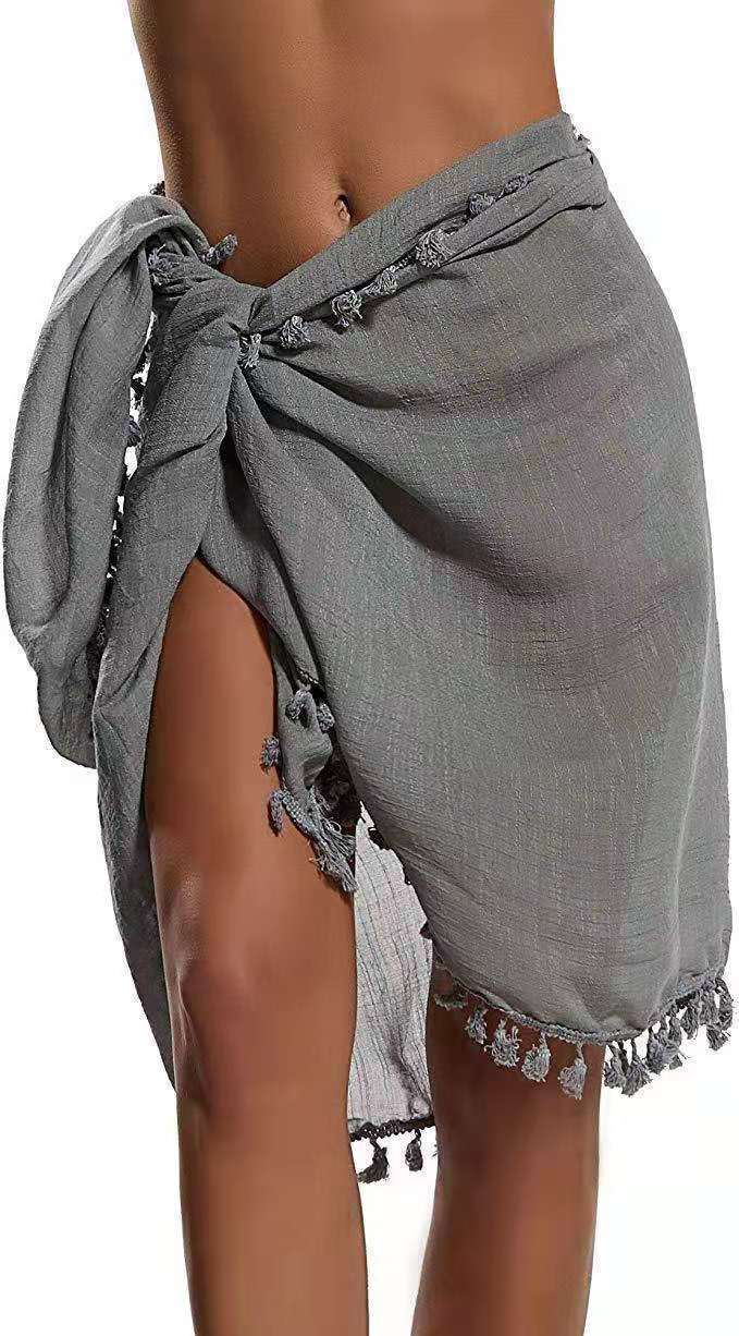 One-piece Irregular Multi-functional Shawl Bikini Blouse Tassel Stitching Beach Skirt CJ