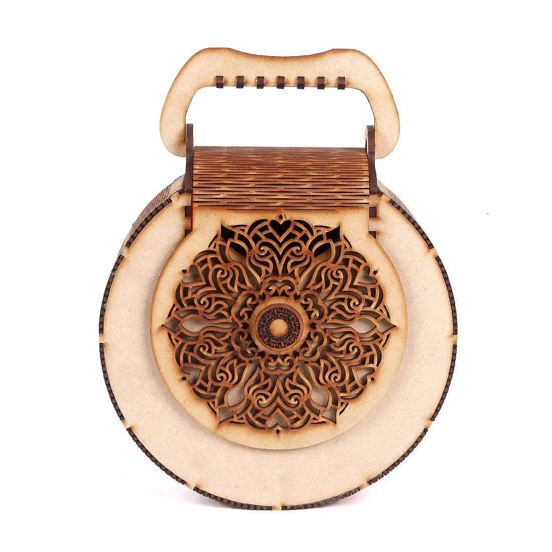 Handmade Wooden Handbag Purse - Unique Rakhi Gift for Sister Attractive Sister