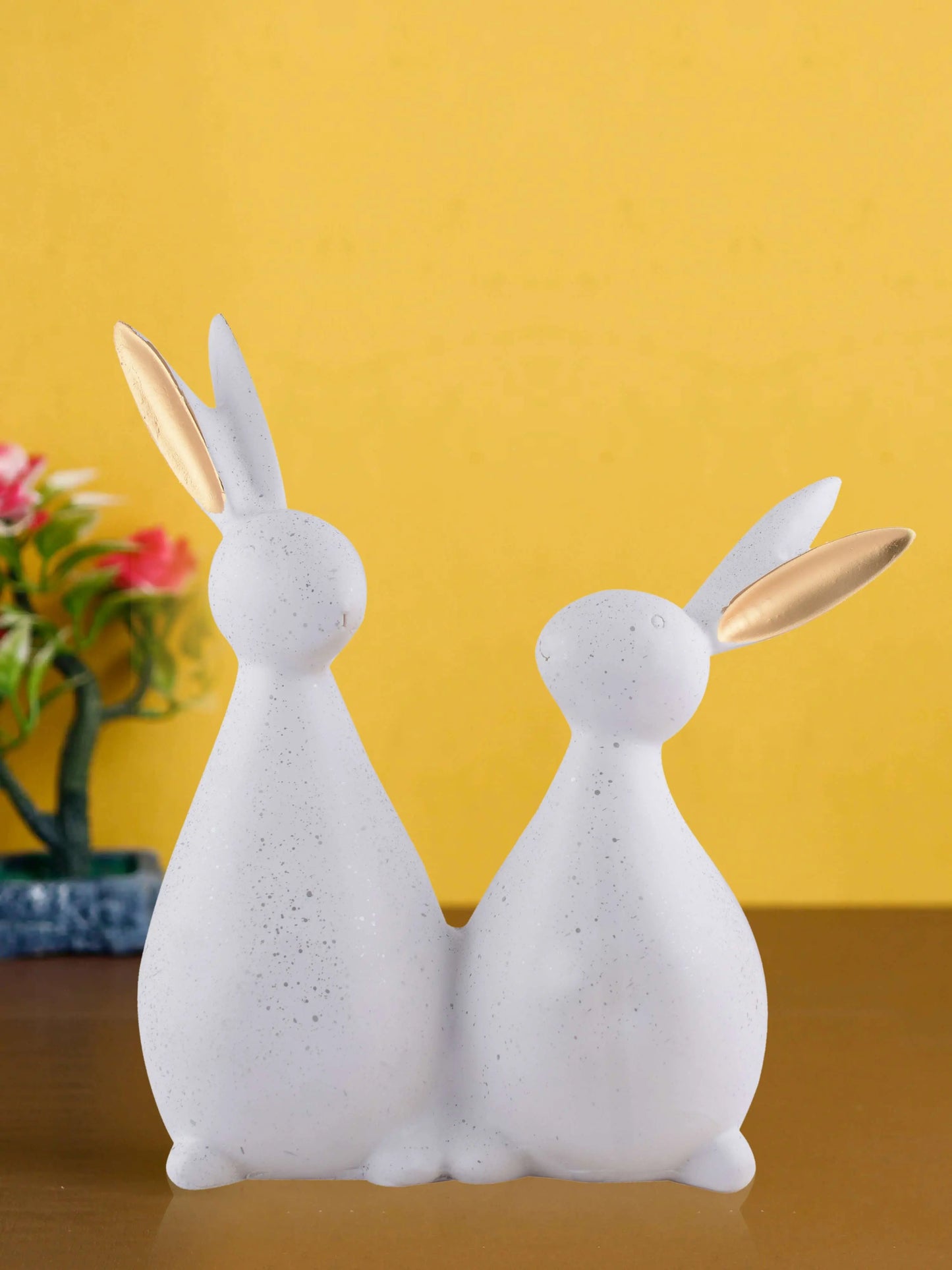 M/S PREM CRAFTS Rabbit Cute Pair Statue for Home Decor Showpiece | Kids Room Decorative Showpiece (Off White) M/S PREM CRAFTS