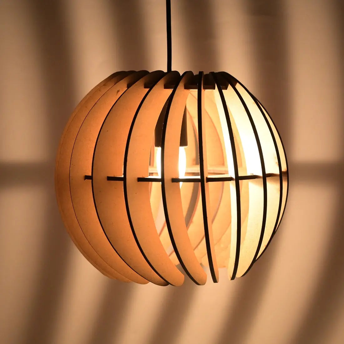 Handcrafted Wooden Nobi Hanging Light – Elegant 107 cm x 28 cm Wooden Pendant Lamp for Modern Home Decor, Dining Room, Kitchen, and Living Spaces Attractive Sister