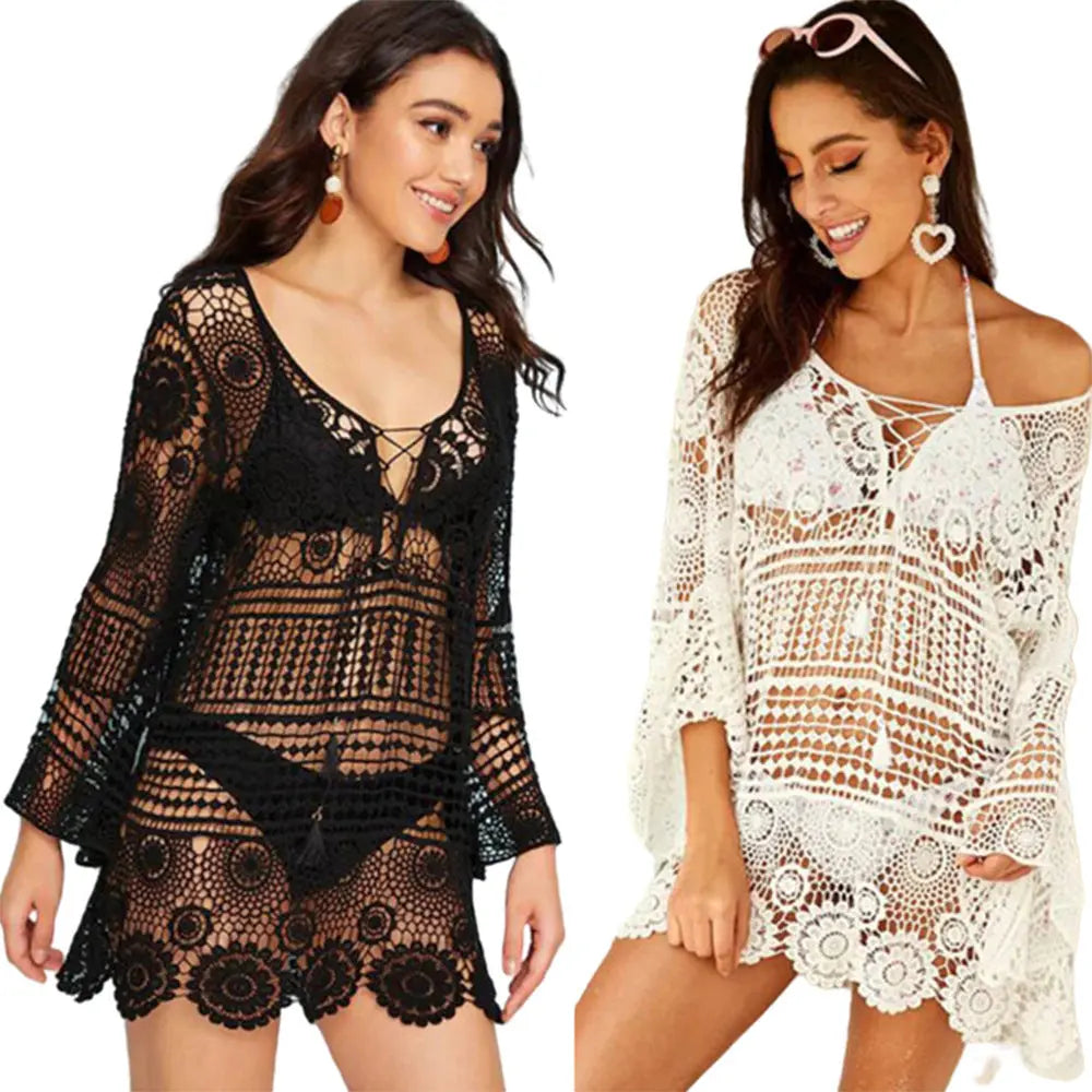 Lace Loose Beach Vacation Smock Dress Women CJ