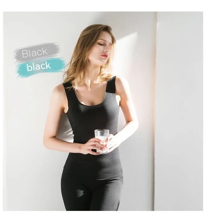 Autumn And Winter Dralon Seamless Thermal Vest Women's Fleece-lined Thin Slim Fit Thermal Clothes CJ