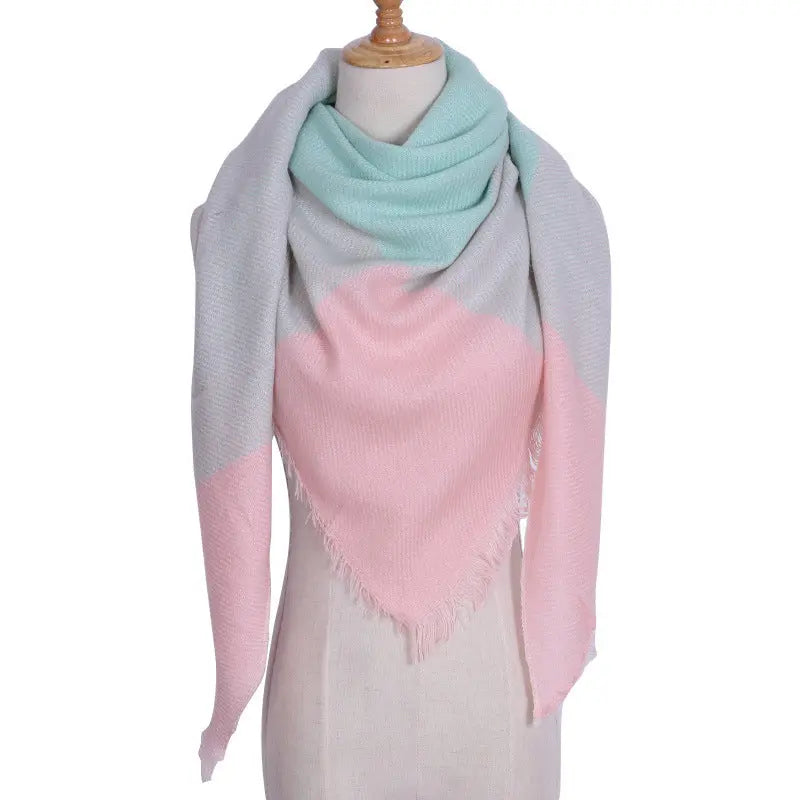 esign Women Triangles Scarf Long Scarves Shawl Autumn Winter CJ