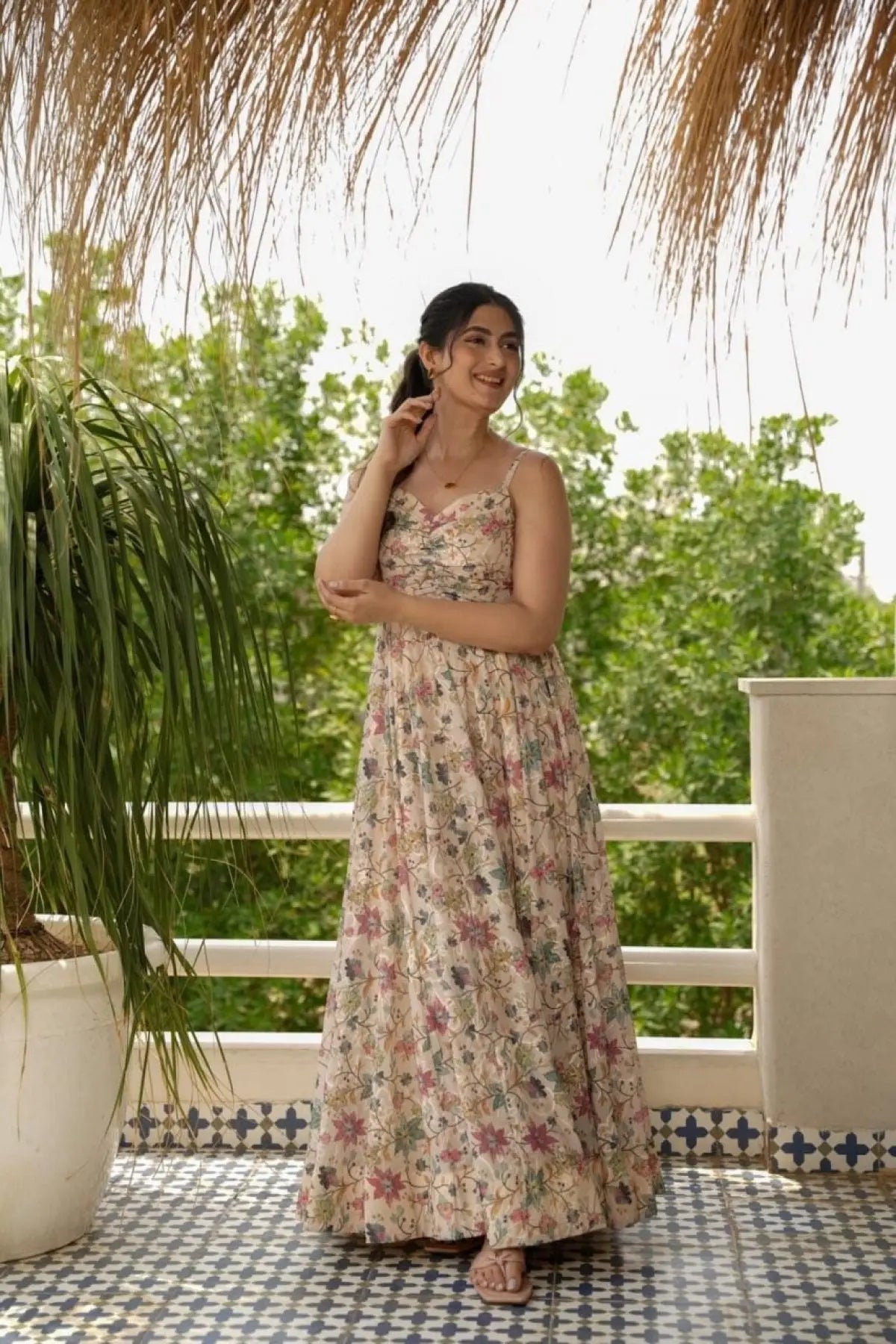 Elegant All Over Print Western Long Gown Bestselling Printed Maxi Dress RE