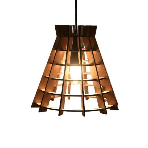 Handcrafted Wooden Pendant Lamp – Rustic Wooden Ceiling Light for Home Décor, Dining Room, and Living Space (Chandelier Style) Attractive Sister