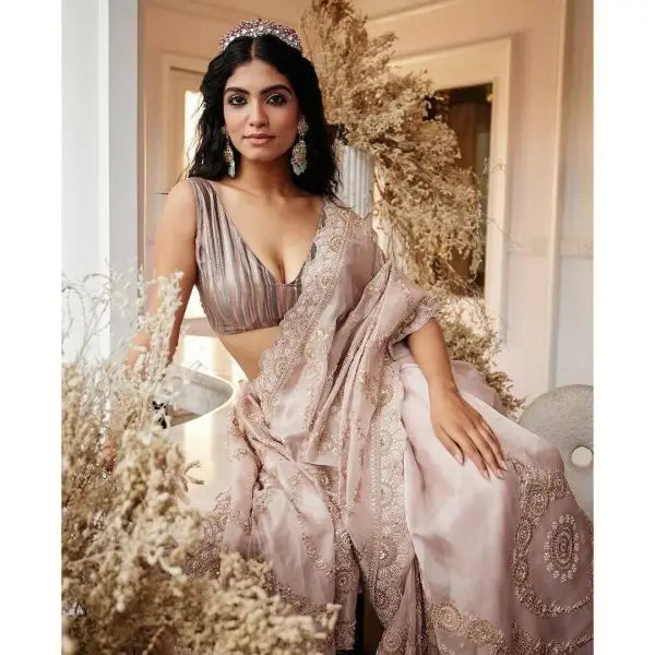 Luxe Organza Wedding Set with Rich Embroidery & Statement Blouse Celebration Ready Look RE