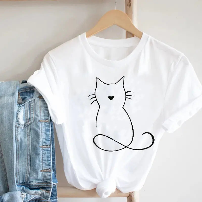 Summer New Trend Cartoon Printed T-shirt CJ