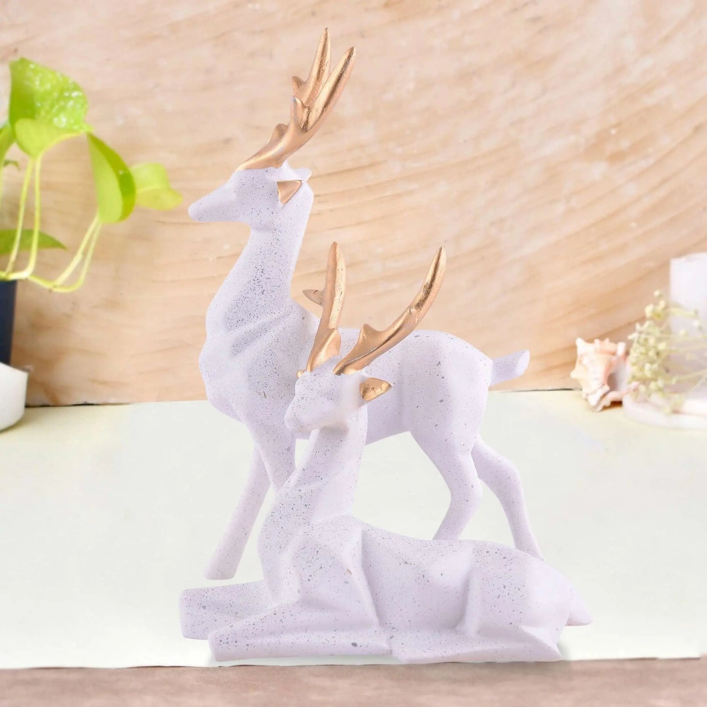 M/S PREM CRAFTS Resin Deer Head Showpiece Animal Figurine for Table Top Good Luck Vaastu Statue -03 M/S PREM CRAFTS