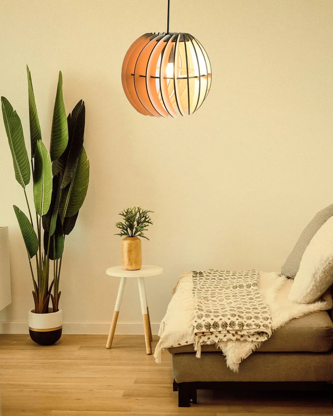 Handcrafted Wooden Nobi Hanging Light – Elegant 107 cm x 28 cm Wooden Pendant Lamp for Modern Home Decor, Dining Room, Kitchen, and Living Spaces Attractive Sister