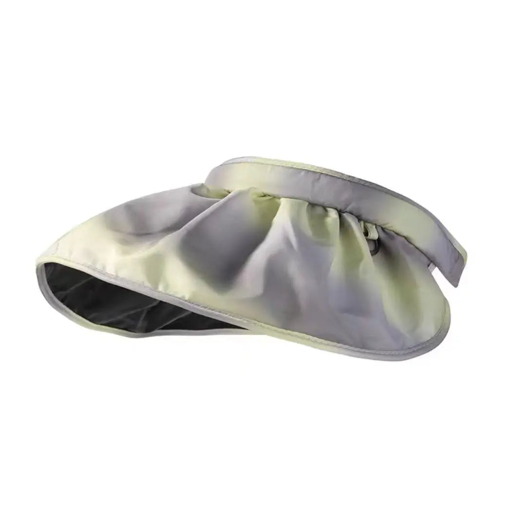 Women's Gradient Black Rubber Large Eaves Sun Visor Shell Hat CJ