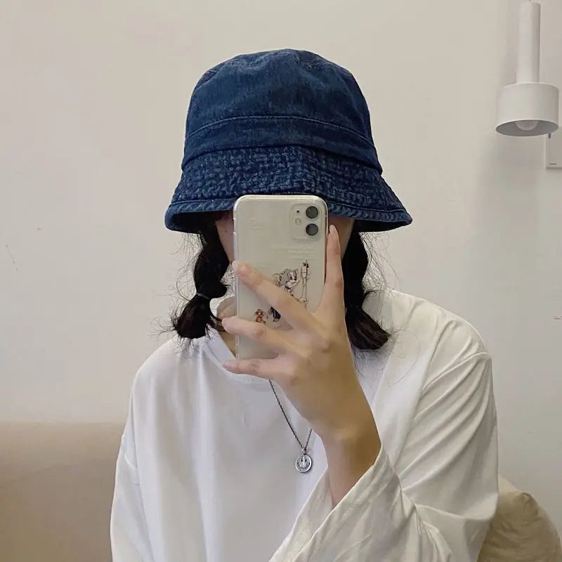 Denim Minimalist Style Jean Fisherman Hat Women CJ