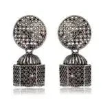 Earrings for Women Traditional Silver AZ838-OXidised Jhumka Set | German Silver Chand Baliyan & Jhumkas Earrings | Birthday & Anniversary Gift Attractive Sister