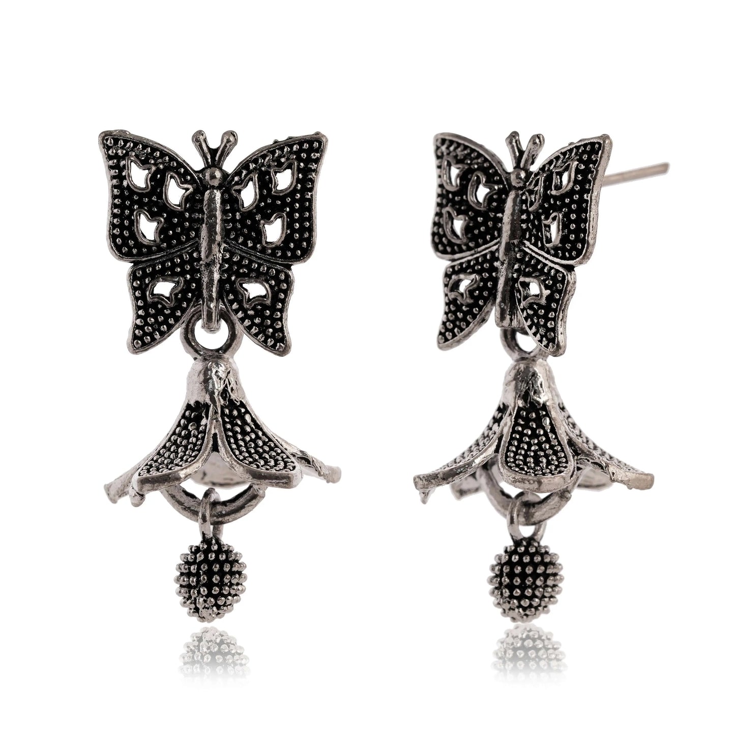 Women's Traditional Silver Oxidised Chandbali Ethnic Design Jhumka/Jhumki Earrings for Women-20 Attractive Sister