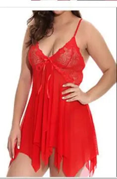 Sheer Lace Babydoll Lingerie Set for Women - Sexy Nightwear in Black, Red, Blue - Adjustable Strap Sleepwear Attractive Sister