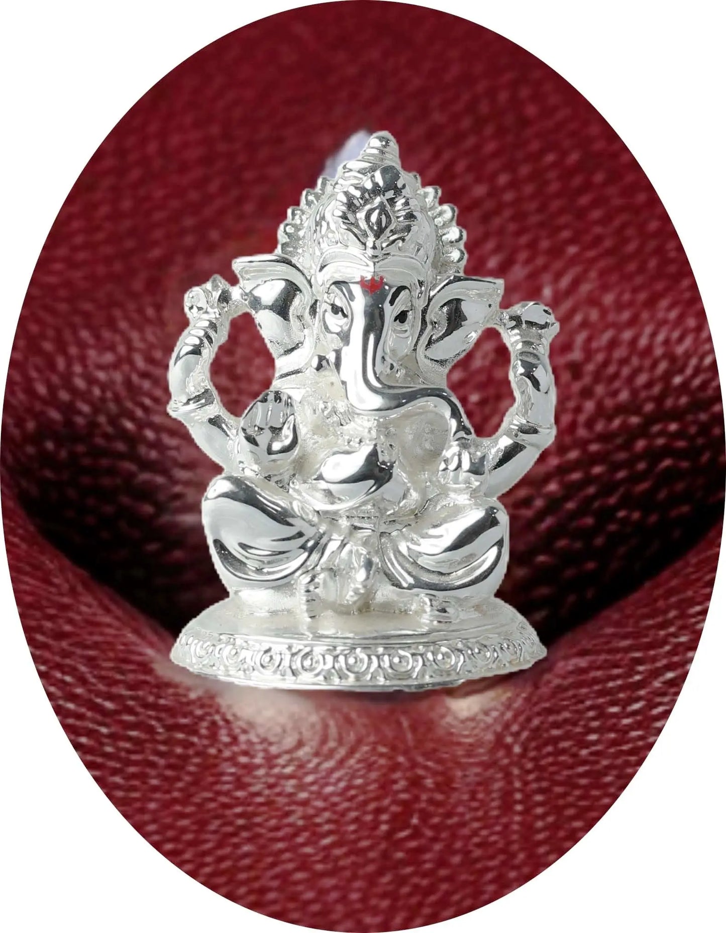 "Silver Plated Ganpati Statue - 3x2x2.5 Inches, 113g Lord Ganesha Figurine for Car Dashboard, Home, and Table Decor" Attractive Sister