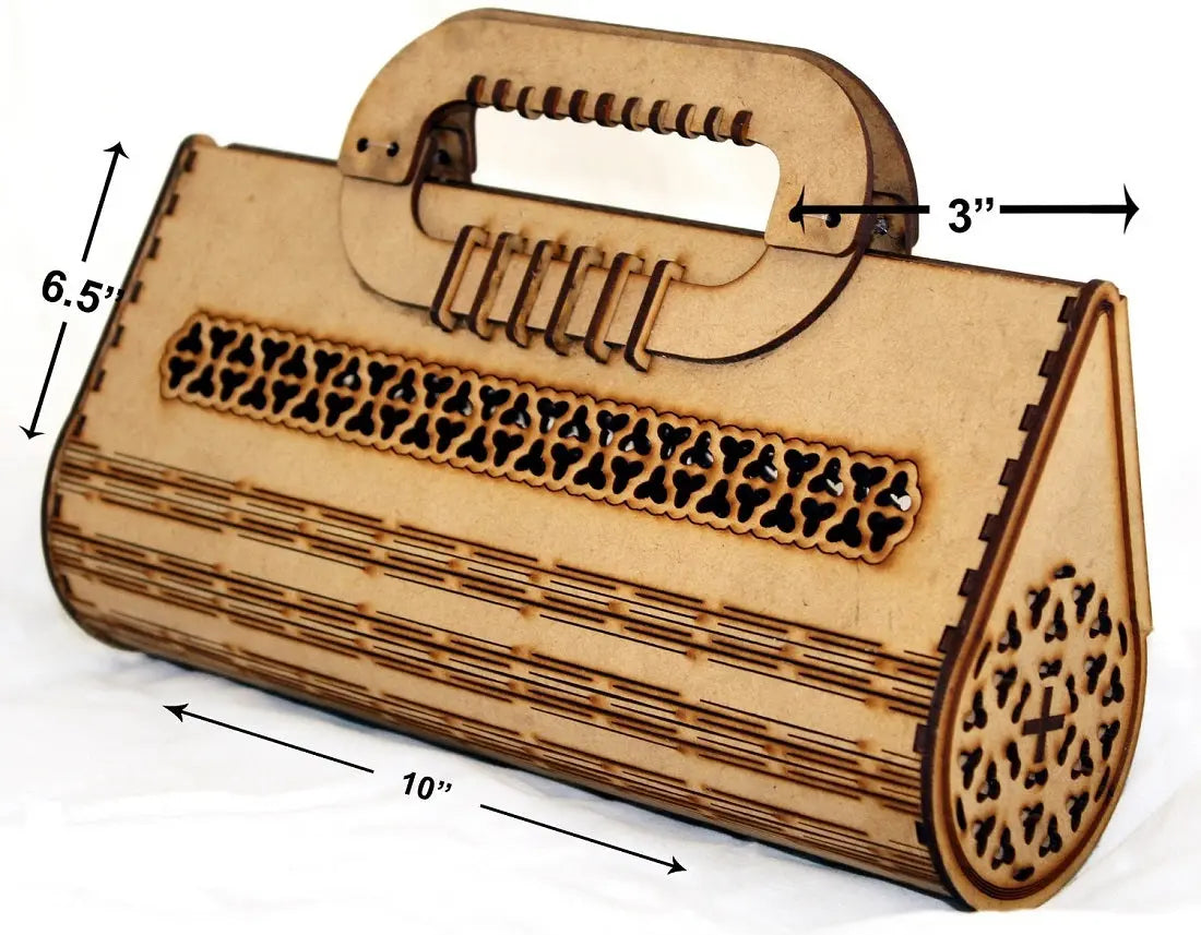 Elegant Wooden Laser-Cut Handbag Lightweight and eco-friendly Attractive Sister