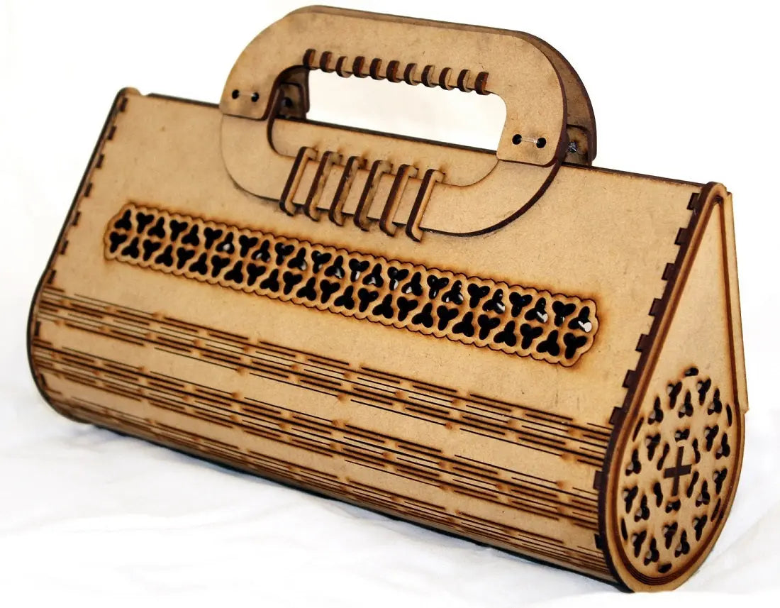 Elegant Wooden Laser-Cut Handbag Lightweight and eco-friendly Attractive Sister