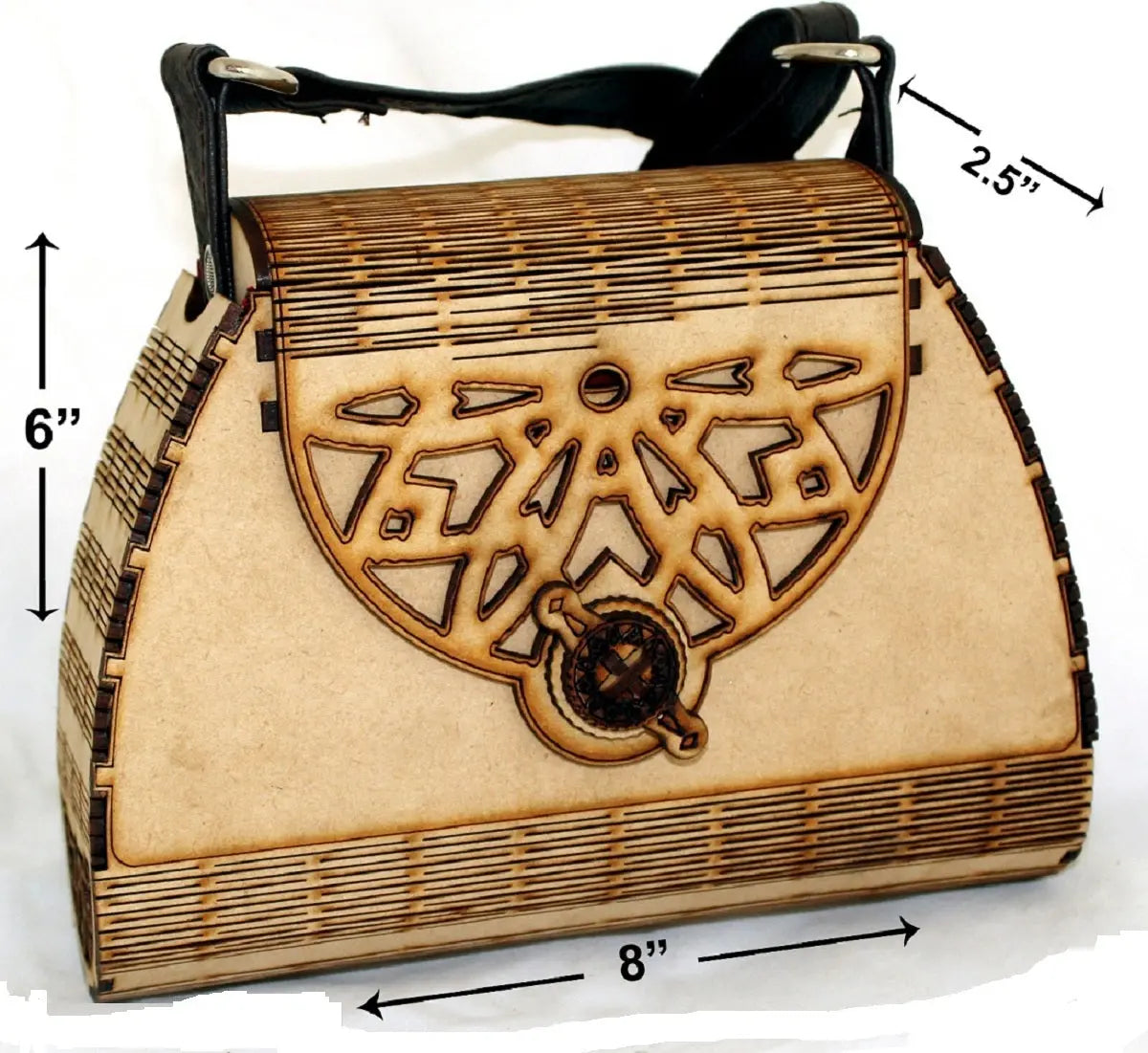 Eco-Friendly Wooden Clutch with Leather Strap Attractive Sister