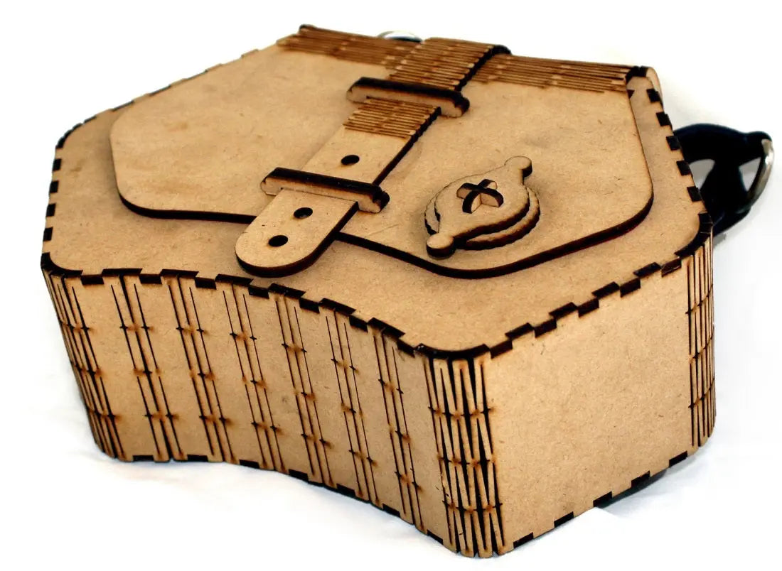 Artisan Wooden Geometric Handbag with Adjustable Strap Attractive Sister