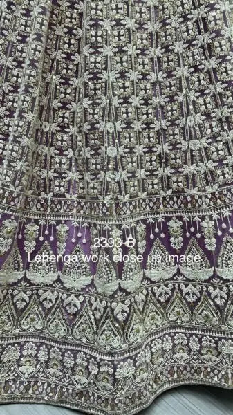 Purple Bridal Lehenga Choli with Heavy Net Sequins Work for Designer Wedding Outfit RE