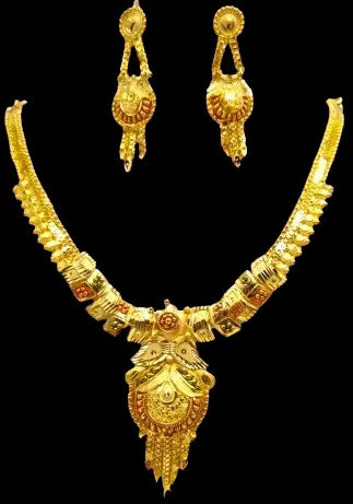 Luxury Defined: Handmade 22K Gold-Plated Necklace Set with Intricate Design Attractive Sister