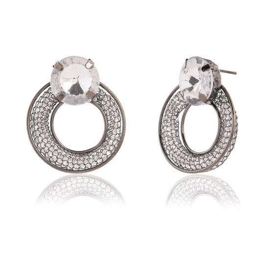 Women's Traditional Silver Oxidised Chandbali Ethnic Design Jhumka/Jhumki Earrings for Women40 Attractive Sister