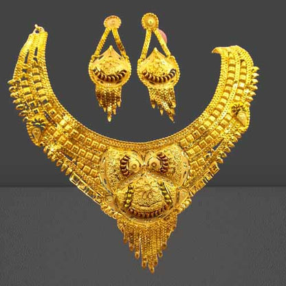 Luxurious Gold-Plated Indian Necklace Set